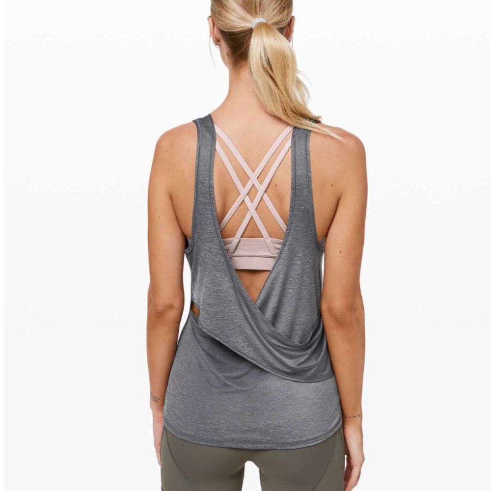 Lululemon Reenergized 2-in-1 Tank Solar Grey Size 10
